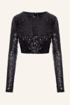 Sequins Crop Top Black