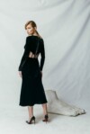 Velvet Chiffon Midi Skirt