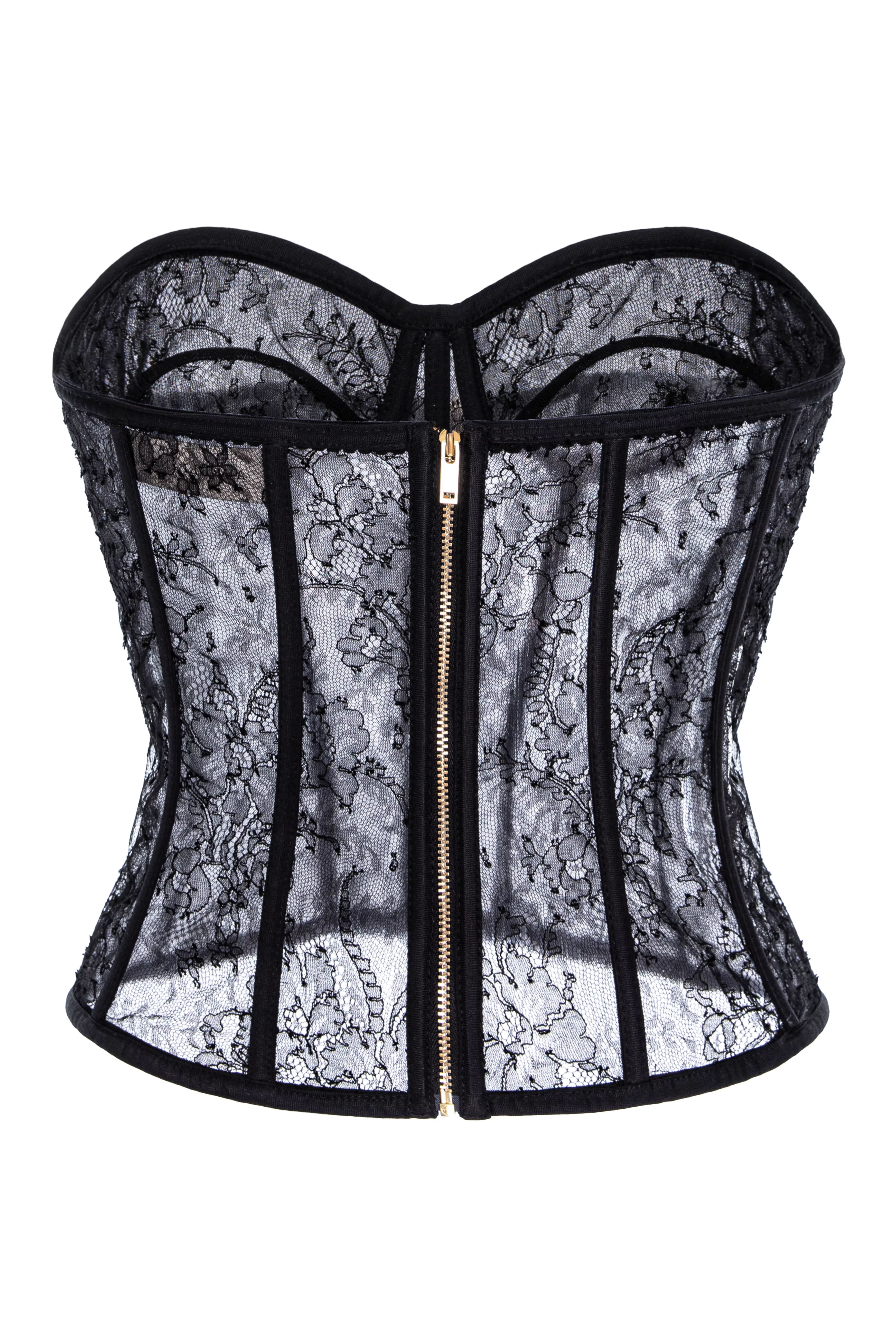 Aureliana Iconic Black Chantilly Lace Bustier