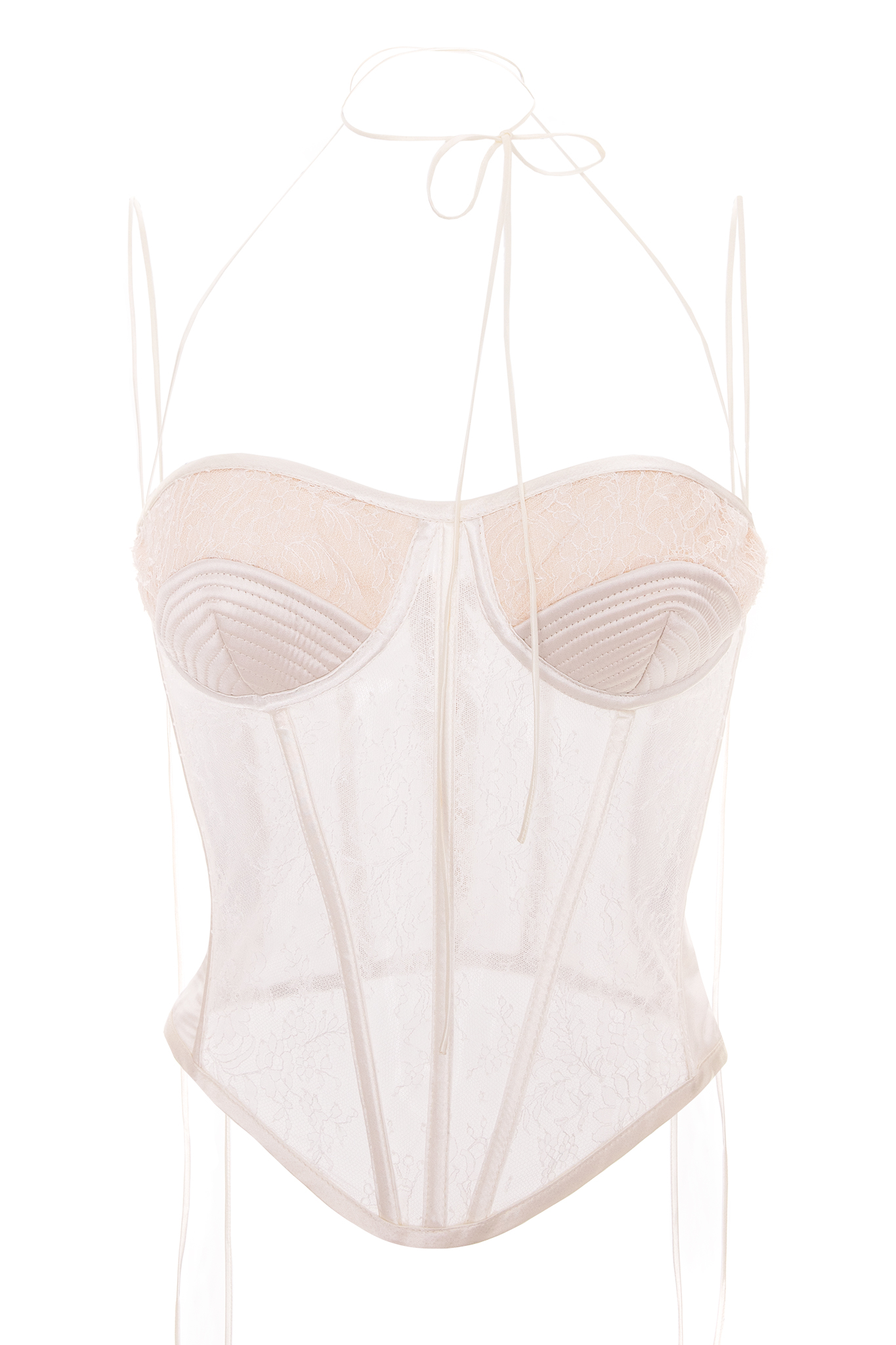 Lacey Venus Bustier - Exquisite Silk Satin & Chantilly Lace