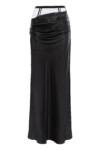 Mesh & Satin draped Skirt