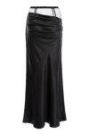 Mesh & Satin draped Skirt