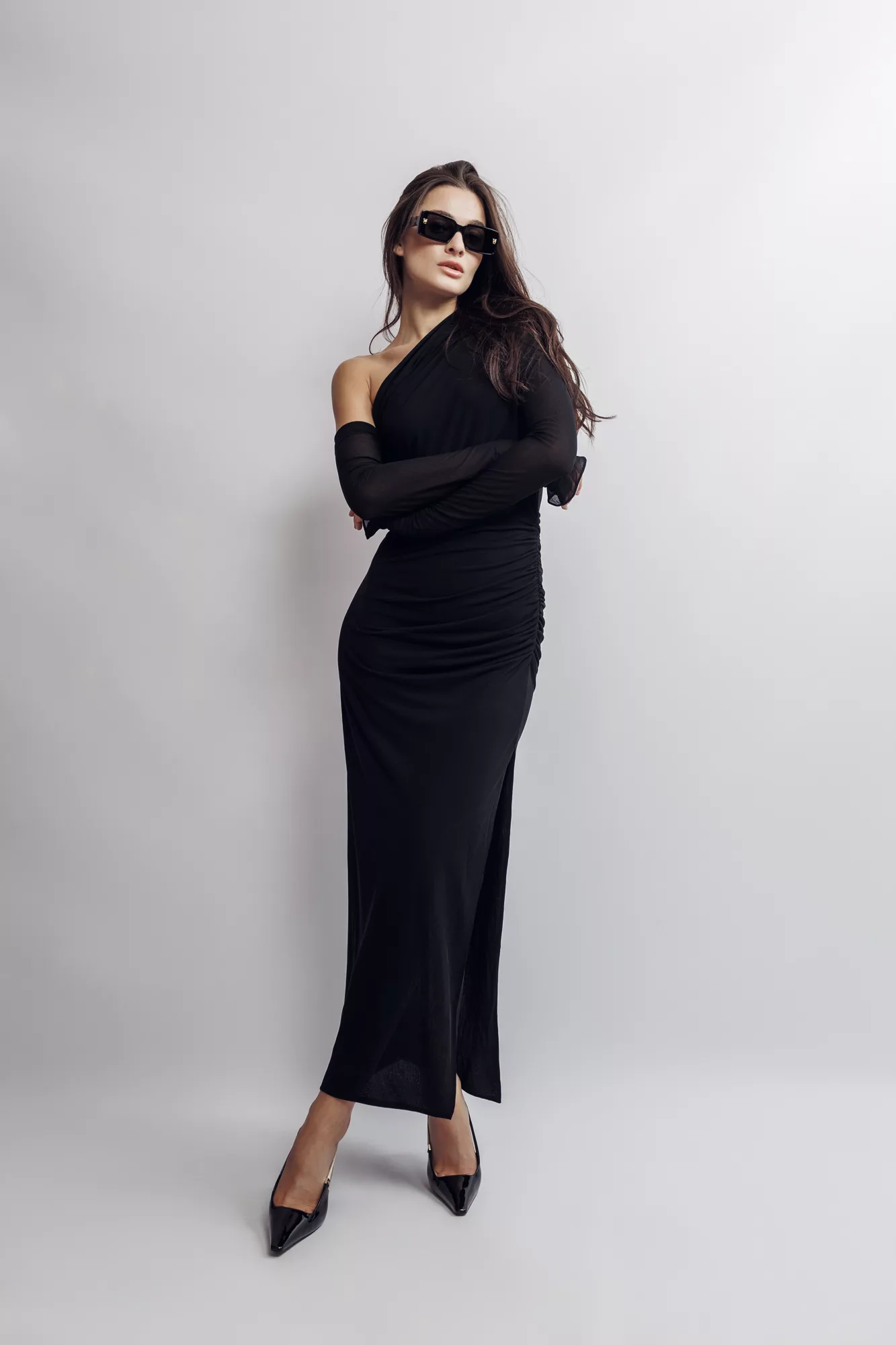 Nadia Draped Jersey Dress