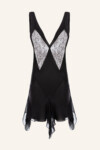 Satin and Lace Diamond Panels Mini Dress