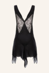 Satin and Lace Diamond Panels Mini Dress