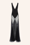 Satin and Lace Diamond Panels Maxi Dress