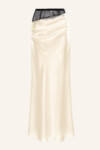 Lace & Silk Satin Draped Skirt