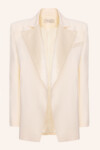 Satin-trimmed Wool Tuxedo Blazer