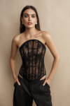 Sculptural Lace Bustier Top