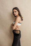 Mesh & Satin draped Chiffon Skirt