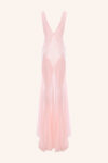 Satin and Lace Diamond Panels Rose Maxi Dress
