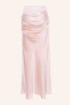 Silk Satin and Georgette Draped Skirt