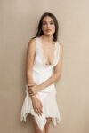Satin and Lace Diamond Panels Mini Dress