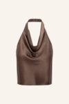 Silk Satin Cowl Top Purple