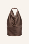 Silk Satin Cowl Top Purple