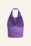 Silk Satin Cowl Top Purple