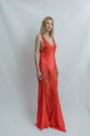 Alexa Satin and Lace Diamond Panels Maxi Dress