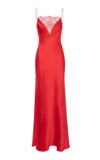 V-neckline Chantilly Lace Slip-Dress Red