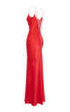 V-neckline Chantilly Lace Slip-Dress Red