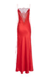 V-neckline Chantilly Lace Slip-Dress Red