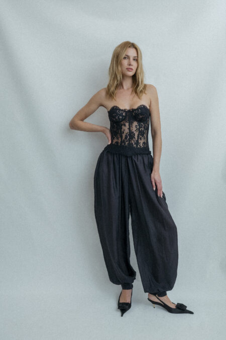 Silk Ballon Pants Black